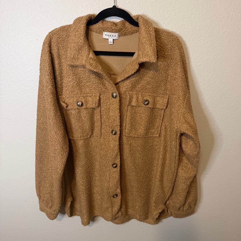Gilli Tan Teddy Shacket Women's Large
